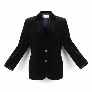 VTG 90s Grand Tier Black Velvet Blazer Jacket Wmn 14 Formal Evening Luxury Japan